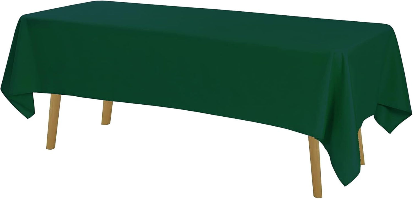 Rectangle Tablecloth 60x120 inch Washable Polyester Fabric Table Cloth for Wedding Party Dining Banquet Decoration（60x120, Hunter）