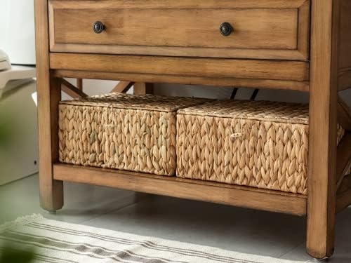 StorageWorks Wicker Basket with Lid, Storage Baskets with Lids, Hyacinth - Image 4