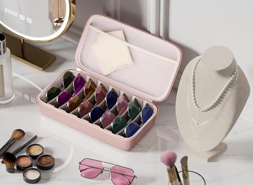 Travel Sunglasses Organizer​,​ Hard Shell​ Sunglass Case Adjustable Slots for Multiple ​Sunglass Eyeglass Case - Image 7