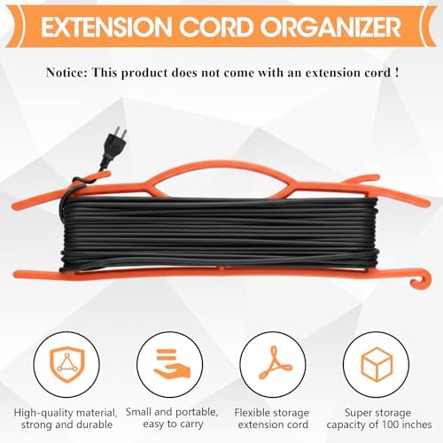 Ripeng 6 Pcs 15.7"extension Cord Storage, Xmas Light Organizer, Orange - Image 4