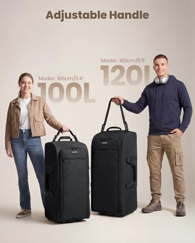 Fanwoli 30'' Extra Large Rolling Duffel Bag with Wheels, Heavy Duty - Image 6