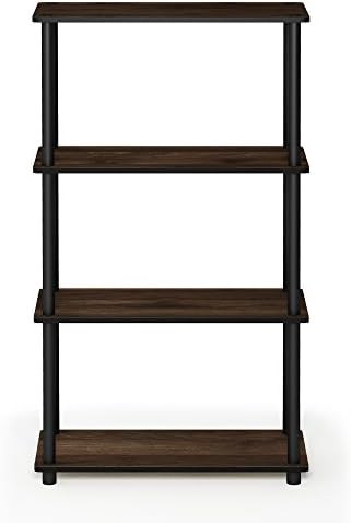 Furinno Turn-N-Tube Toolless 4-Tier Storage Shelves, Columbia Walnut - Image 4