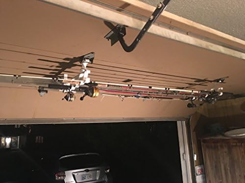 Storage Rack for Garage Doors with Hooks for Fishing Rods, Kayak Paddles and More - Image 4