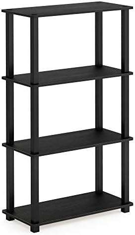 Furinno TURN-S-TUBE Toolless 4-Tier Storage Shelves, Book Shelf, Americano - Image 5