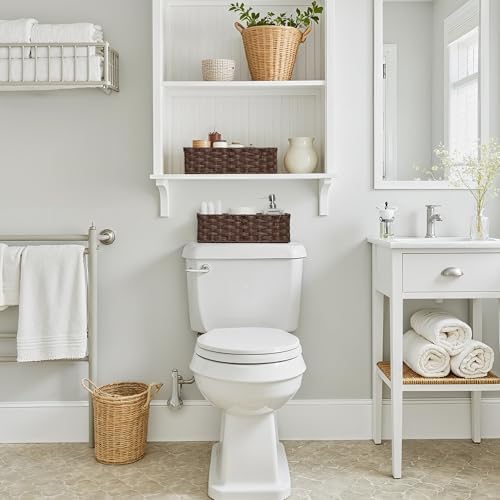 GRANNY SAYS Bathroom Baskets Organizer, Toilet Paper Storage Basket, Brown - Image 2