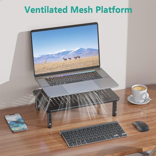 WALI Dual Monitor Stand for Desk, Adjustable Laptop Riser, up to 44 lbs - Image 4