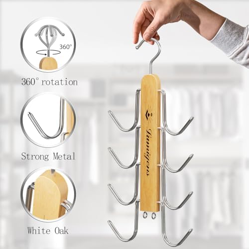 Purse Hanger, 2 Pack Purse Organizer for Closet with 16 Hooks for Heavy Bags, Sturdy Bag Storage, Rotatable Handbag Holder, Purse Rack Space Saving Backpack Hanging Closet Organizer Hangers - Image 4