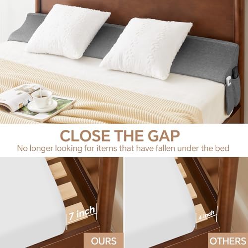 EUHAMS Queen Bed Wedge Pillow for Headboard, Mattress Gap Filler 0-7 Inches - Image 2