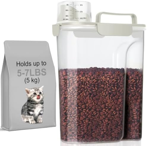 LEAWALK Cat Dog Pet Food Storage Container 5-7Lbs BPA-free Elegant White by LEAWALK