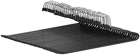 Amazon Basics Non-Slip Trouser/Slack Hangers, Pants Closet Organizer with Easy Slide Design, Metal with Rubber Coating, Black/Silver, 30-Pack - Image 2