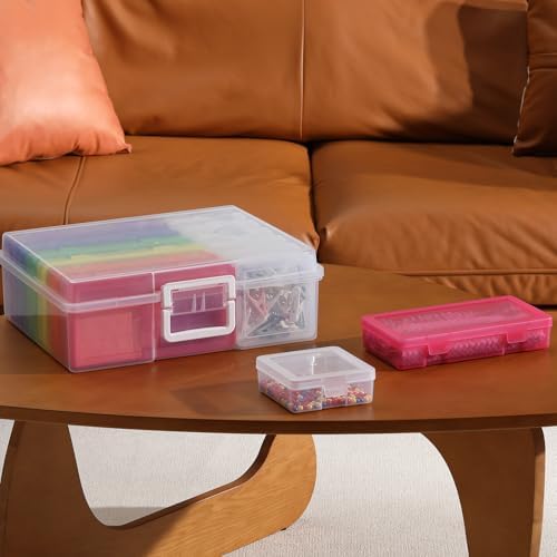 Plastic Storage Box Arts Plastic Container (6Medium Color+ 6Small Clear) - Image 3