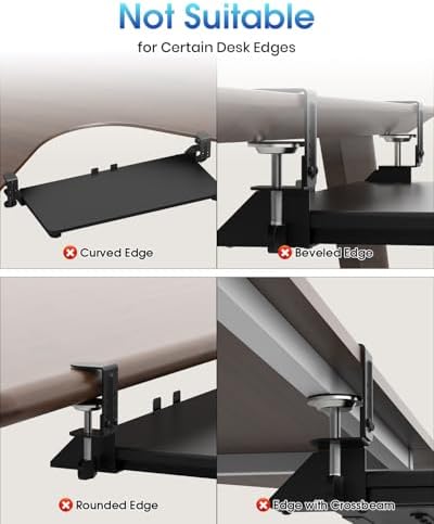 Large Keyboard Tray Under Desk, Pull Out Keyboard & Mouse Tray for Typing - Image 6