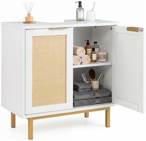 LOKO 24-Inch Under Sink Storage Cabinet, Bathroom Sink Cabinet (White) by LOKO