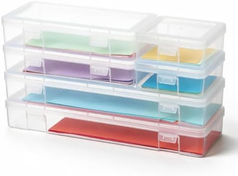 novelinks Clear Pencil Box and Small Plastic Storage Containers with Lids by novelinks