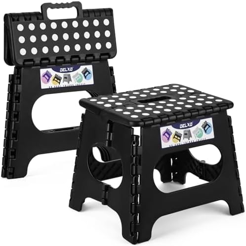 Delxo Folding Step Stool 11 inch 2 Pack,300 Lbs Step Stool for Kids&Adults by Delxo
