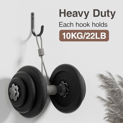10-Pack 22LB Wall Hooks for Hanging Towel/Coat, Black - Image 2