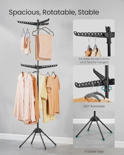 SONGMICS Clothes Drying Rack, 75.6-Inch Drying Rack, 6 Rotatable Arms - Image 4