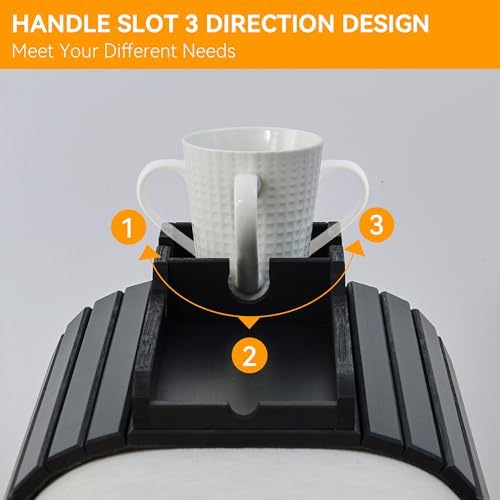 GEHE Bamboo Couch Cup Holder, Anti-Spill Sofa Arm Tray, Natural and Easy to Clean Couch Arm Cup Holder Armrest Tray Perfect for Cups, Beers, Snacks, Remote Control, Drinks - Image 5