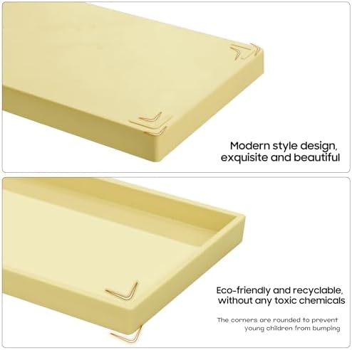Vanity and Bathroom Tray, 6.3" ABS Countertop Organizer,Waterproof Vanity Tray for Toilet Tank,Perfume,Soap,Keys,Bathroom Accessories,Kitchen and Bath Trays,Non Slip Small Trays,Gold - Image 6