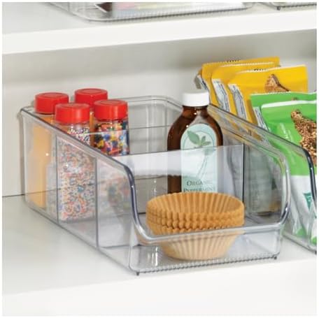 iDesign Stackable 3-Section Divided Storage Bin, Set of 2, Clear - Image 3