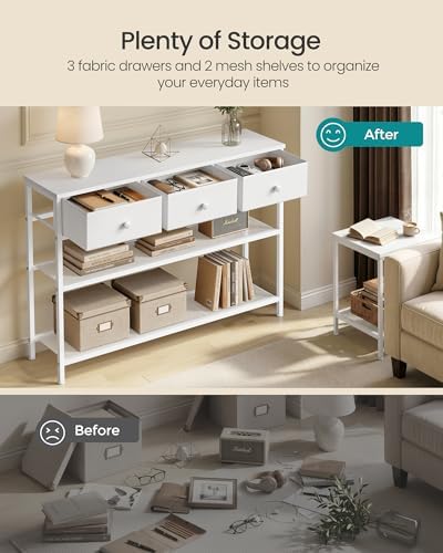 SONGMICS Console Table with 3 Fabric Drawers, Narrow Entryway Furniture - Image 4