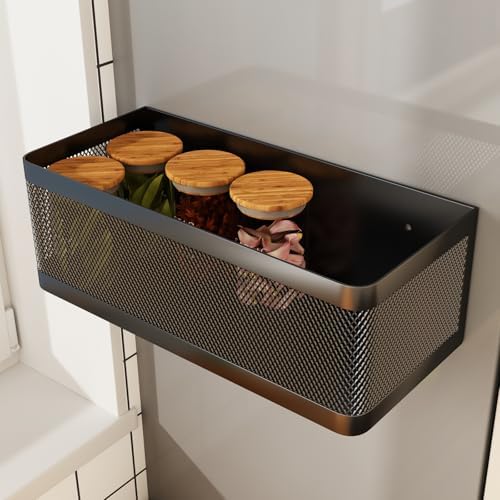 1 Pcs Magnetic Shelf For Fridge, Black, 11''L*4.9''W*3.9''H by WOCHUANGSI