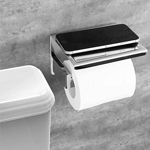 HITSLAM Toilet Paper Roll Holder Polished Chrome, Adhesive Mount,No Wobble - Image 3
