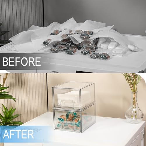 Stackable Dryer Sheet Holder and Laundry Pods Container Set by VOTLEVT, Clear Dryer Sheet Dispenser and Laundry Pods Box Set, Dishwasher Pods Holder, Laundry Room Organization and Storage - Image 3