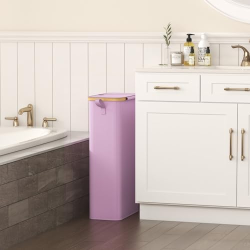 Lifewit 65L Slim Laundry Hamper with Lid and Removable Bag, Purple - Image 2