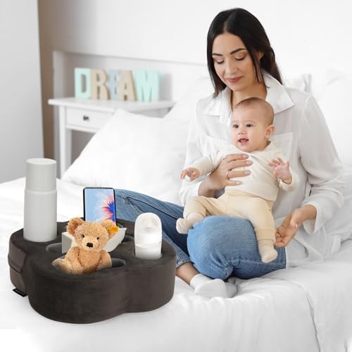 Couch Cup Holder Pillow, Sofa Organizer Caddy, Soot, 12x12x3.7Inch - Image 2