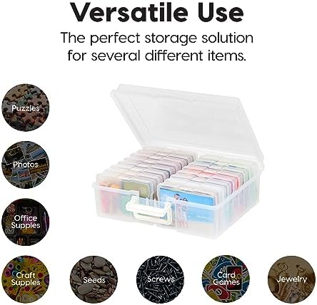 IRIS USA Photo Storage Box |Made in USA| 16 Cases - Clear - Image 5
