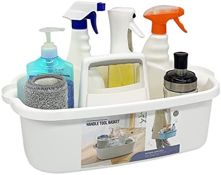 Goderewild Cleaning Caddy with Handle, Shower & Under Sink Basket, White by Goderewild