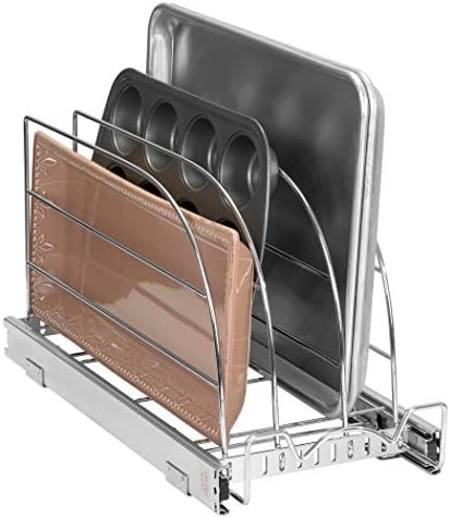 Pull Out Organizer for Bakeware, Cutting Board and Trays, 8.5"W x 21"D by HOLDN%E2%80%99STORAGE