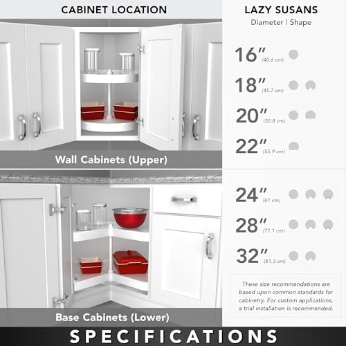 Rev-A-Shelf 20" Full-Circle Dual Tier Lazy Susan for Corner Wall Cabinets - Image 4