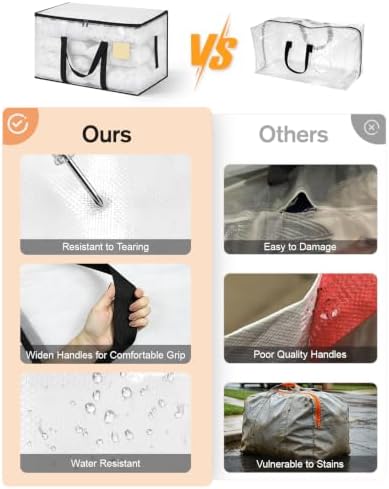 Clear Moving Bags Heavy Duty Extra Large 6-Pack, 110 LBS Load Storage Bag - Image 6