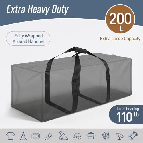 52" Sports Duffel Bag Extra Large Zippered Travel Luggage Moving Bag - Image 3