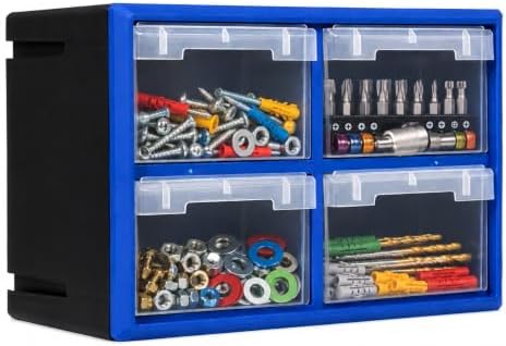 NORTHSKY Stackable Parts Organizer & Storage Cabinet with 4-Drawer, Clear Hardware Tool Box with Transparent Bins, Durable Plastic Component Case for Screws, Beads, Nuts, and Craft Supplies by NorthSky