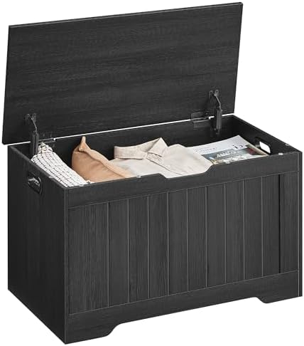 VASAGLE Storage Chest, 29.9 Inches Width Bench with 2 Safety Hinges by VASAGLEbySONGMICSHOME