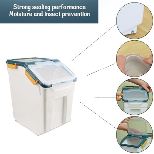 50 lbs Flour Storage Container, 2 Pack Rice Storage Container (Blue) - Image 4