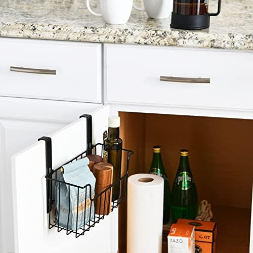 Household Essentials Over‑the‑Door Cut‑Out Metal Basket, Black - Image 4