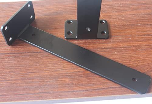 8 Pack - 11 inch Black Hidden L Shelf Bracket (1/5 Inch Thicked) Iron Floating Shelf Brackets Rustic Industrial Metal Brackets for Shelf Support - Image 5