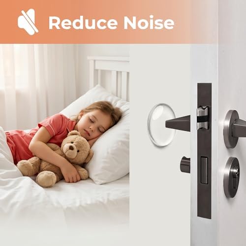 ZJWZLG Door Stoppers for Wall, Door Knob Wall Protector 1.57" (12Pcs), Clear Self Adhesive Wall Protectors from Door Knobs,Door Handle Wall Protector. - Image 7