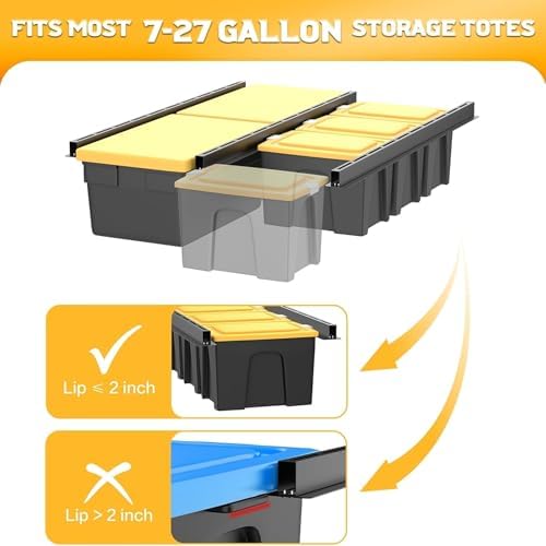 WALMANN Overhead Tote Storage Rails System, Garage Ceiling Bin Storage Rack - Image 3