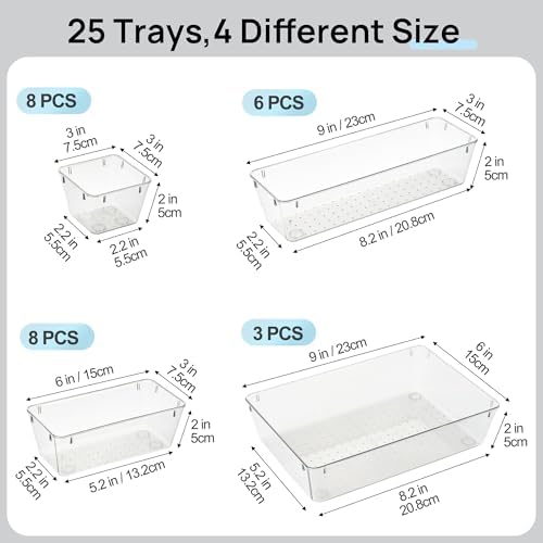 Vtopmart 25 Pack Plastic Drawer Organizers with Non-slip Rubber Pads - Image 7
