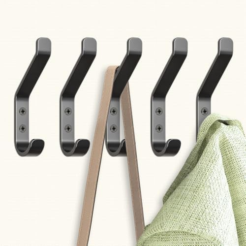 GlazieVault Coat Hooks Wall – Door Hooks (10 Pack) - Heavy Duty Wall Mounted - Premium Design Rust Free Hooks - Image 5