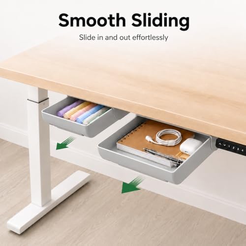 Under Desk Drawer, 2 Pack Self Adhesive Slide Out Desk Storage Drawers - Image 3