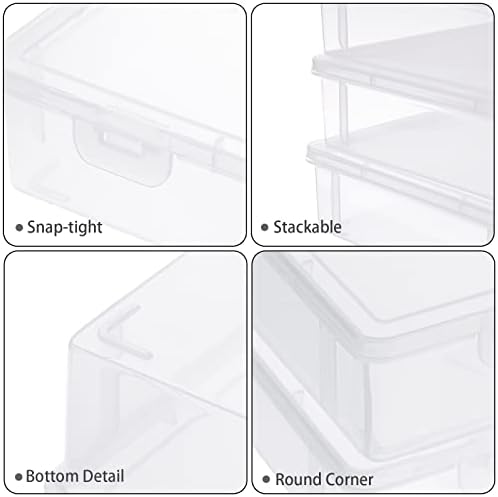 BTSKY Clear Plastic Storage Box with Flap Lid, 4 Pack Small-9.1"x6.7"x2" - Image 5