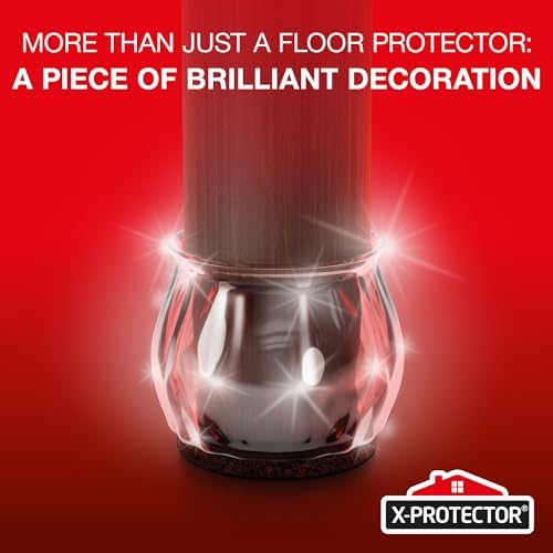 32 PCS Chair Leg Floor Protectors with Felt Pads X-Protector - 1.4" - 1.8" - Furniture Pads for Hardwood Floors - Clear Chair Pads - Floor Protectors for Chairs - Brown Chair Leg Covers! - Image 5