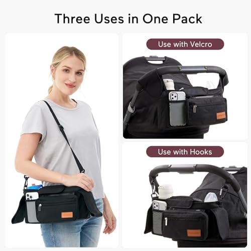 Momcozy Universal Stroller Organizer with Insulated Cup Holder - Image 3