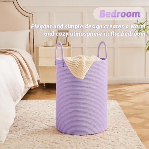 Artfeel Laundry Basket,Woven Cotton Rope Laundry Hamper,60L for Decorative Storage of Dirty Clothes,Toys and Blankets in Bathroom,Baby Room and Living Room - Image 3